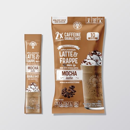 The Frozen Bean Mocha Frappe & Latte Instant Mix (10 Sticks), Made with Arabica Coffee, Double Shot...