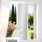 Ninonly Kit Ventana Aire Acondicionado Portatil, 500 cm Sellado Ventana para Aire Universal con Cordón Ajustable, Sello Accesorios AC Móviles para Ventanas Abatibles, Sin Taladros