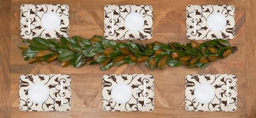 Image of Sophia Vintage 100% Cotton Quilted Set of 6 Placemats 13 inch x 19 inch