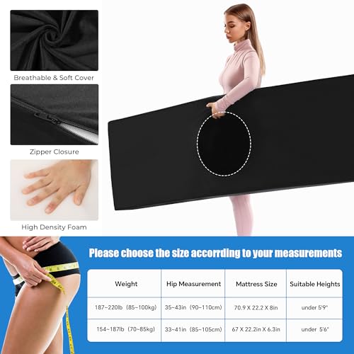 Image of HOMBYS BBL Bed After Surgery for Sleeping with Hole,High Density Foam BBL Mattress with Hole,Brazilian Butt Lift Recovery Pillow After Surgery with Removable Cover (67x22x6.3in)
