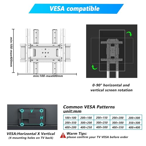 Soporte móvil para TV de 32 a 60 pulgadas ajustable con ruedas miniatura 7