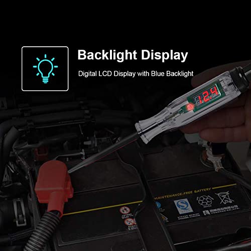 Automotive Test Light Digital Led Circuit Tester, Dc 6V/12V/24V/36V - 90V Electric Tester Light Tool With Voltmeter And Probe For Checking Vehicle Car Truck Motorcycle Boat Fuses And Battery Voltage #TOP2