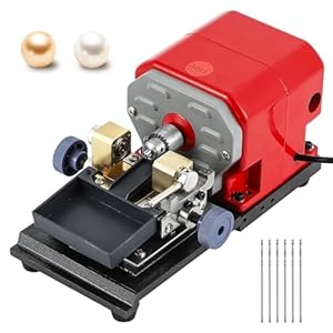 BAOSHISHAN 680W Pearl Drilling Machine Coral Driller Amber Holding Machine Bead Polishing Machine Full Set Speed Adjustable (with 6pcs tungsten steel needles)