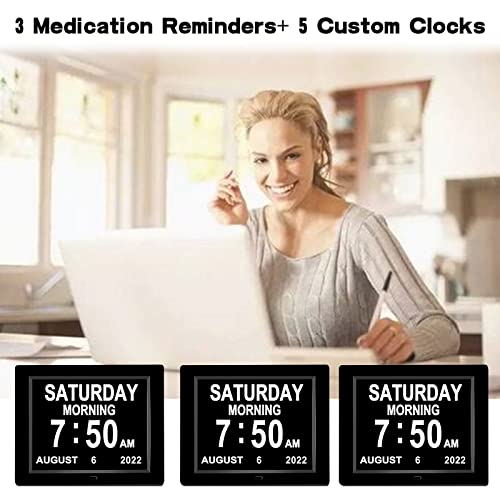 Medication Reminder Day Date Time Of The Week Clock Digital Calendar Dementia For Seniors Elderly Impaired Vision Memory Loss Clock #TOP5