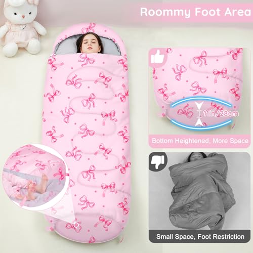Image of FIOBEE Kids Sleeping Bag 3 Season Camping Sleeping Bags for Girls Toddler