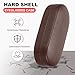 PATIKIL Hard Shell Eyeglasses Case, 2 Pack PU Leather Large Glasses Case Protective Sunglasses Organizer for Women Men Eyeglasses Sunglasses Storage, Red Brown
