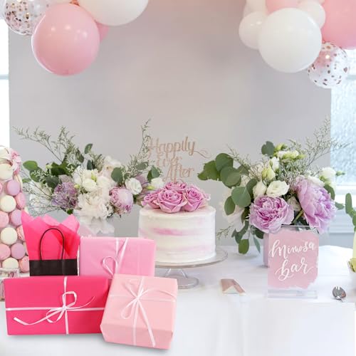 Image of BEISHIDA 90 Sheets Pink Series Tissue Paper Bulk, Valentine's Day Wrapping Tissue Paper for Gift Bags, 14 x 20 Inch Gift Wrap for Valentines Mothers Day Birthday DIY Crafts Decor Holiday Flowers