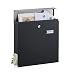 Produktbild Relaxdays Briefkasten mit Zeitungsfach und Namensschild, Modern Design, Edelstahl, HxBxT: 36,5 x 37 x 10,5 cm, Schwarz