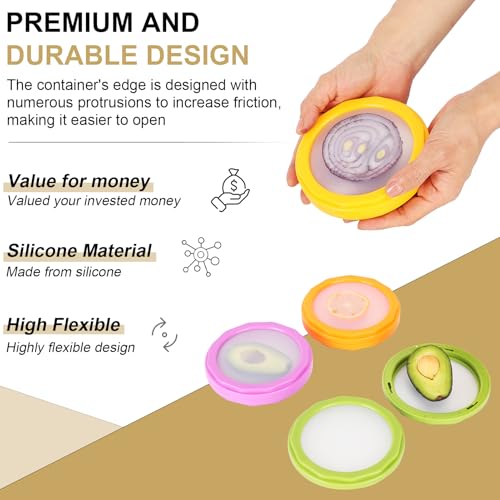 Image of Winb Avocado Saver & Onion Storage Set of 4 Reusable Fruit and Veggie Savers - Ideal for Avocados, Tomatoes, Apples, Garlic, Onions, and More