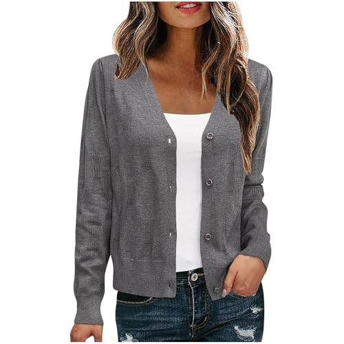 Sweaters Women's Long Sleeve Button Down Casual Cardigan Hollow Out Knitted Lightweight Fall Winter Sweaters Tops