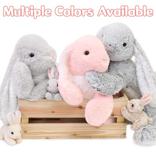 Image of MaoGoLan 4Pcs Giant Bunny Stuffed Animal with 3 Babies Inside, 24 inch Easter Bunny Plush Toys, Soft and Cuddly Pink Stuffed Rabbit Gift for Kids,Girls,Boys,Teens