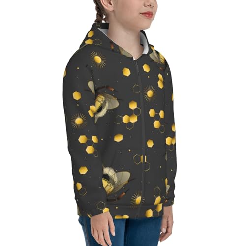 Kids Pullover Hoodies Boys Zip Up Sweatshirts Girls Athletic Clothes with Pocket4