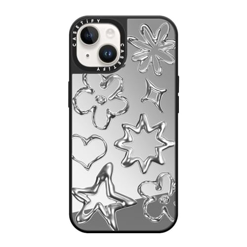 CASETiFY ~[ iPhone 14 P[X [1.5m̗NA/MagSafe ɑΉ] - Chrome Doodles - Vo[ (ubNop[)