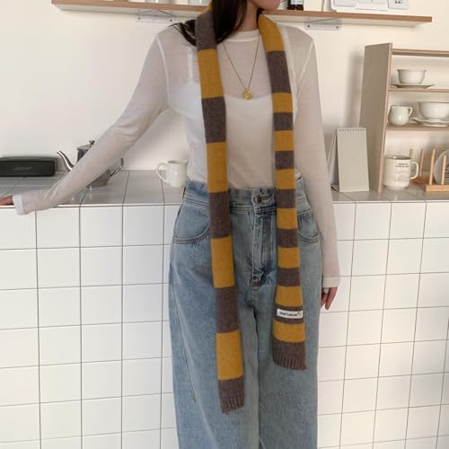 Women's Fashion Knitted Scarf Light Weight Neckerchief Modern Stripe Scarves For Autumn And Winter Wardrobes4
