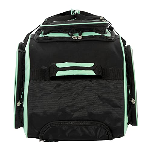 Travelers Club Xpedition 30 Inch Multi-Pocket Upright Rolling Duffel Bag, Seafoam, 30