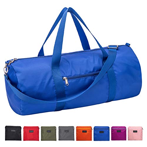 Vorspack Small Duffel Bag 20 Inches Foldable Lightweight Gym Bag with Inner Pocket for Travel Sports - Blue