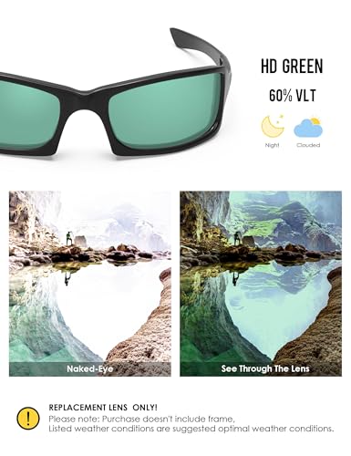 Image of BLAZERBUCK Anti-salt Replacement Lenses for Oakley Fives Squared(4+1) OO9238 - HD Green