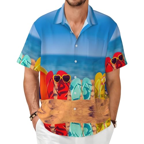 Chemise de plage pour homme haut d'été léger à manches courtes pour les vacances