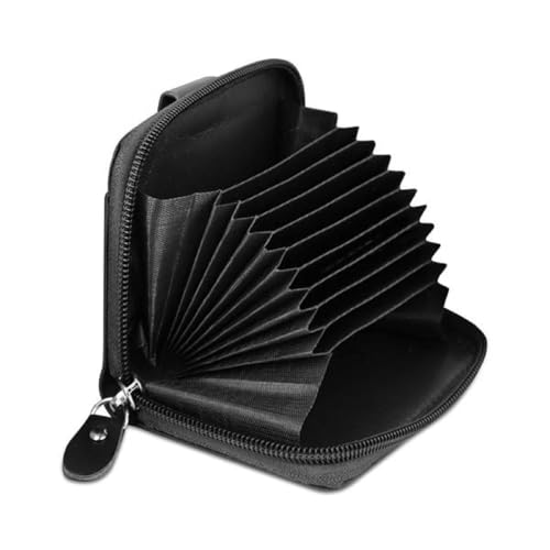 Image of Classic Unisex Genuine Leather Wallet with Zipper | RFID Blocking Card Holder Zipper Wallet(Black)