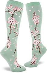 Cherry Blossom Knee High Socks in Cameo Green