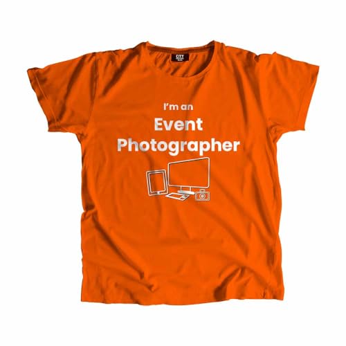 T-shirt photographe événementiel orange pour ne plus passer inaperçu en public