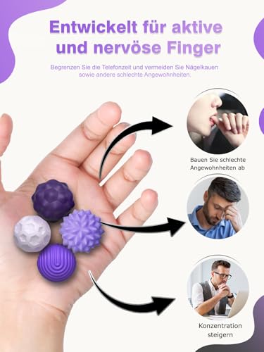 Willingood Silikon Magnetkugeln Fidget Toys, 8 Stück Magnetische Kugeln Sensorik Spielzeug, Tragbares Anti-Stress Spiel Ball, Stimming Sensory Toy für Kinder und Erwachsen (Lila)