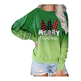 LpQsy Hemdes Woman Warme Übergrösse Clubkleidung Oberteile Polyester Farbverlauf mit Weiten Ärmeln Neujahr Top Weiblich mit Tiefem Ausschnitt Boxy Gesmokte Modern Grün