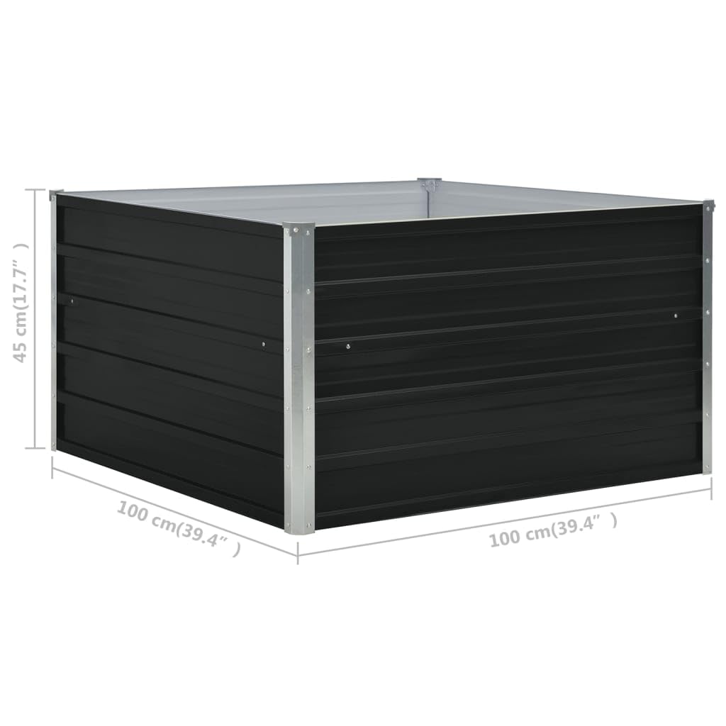 Gartenregal Kräuterbeet Pflanztisch Balkonschrank Hochbeet 100×100×45 cm Verzinkter Stahl Anthrazit Ideale Lösung für platzsparendes Gärtnern und gesunde Pflanzen
