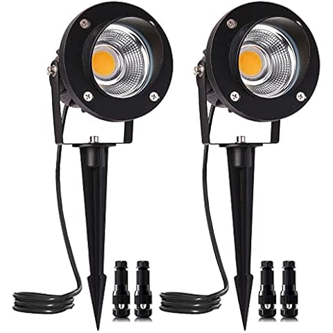 ELEGLO 18W Low Voltage Landscape Lighting LED Spotlight Outdoor 12V~24V AC/DC Waterproof Landscape Lights Spot Lights for Yard with Spiked Stake Warm White Flag Light Garden Decorative Lamp (2 Pack) Cover