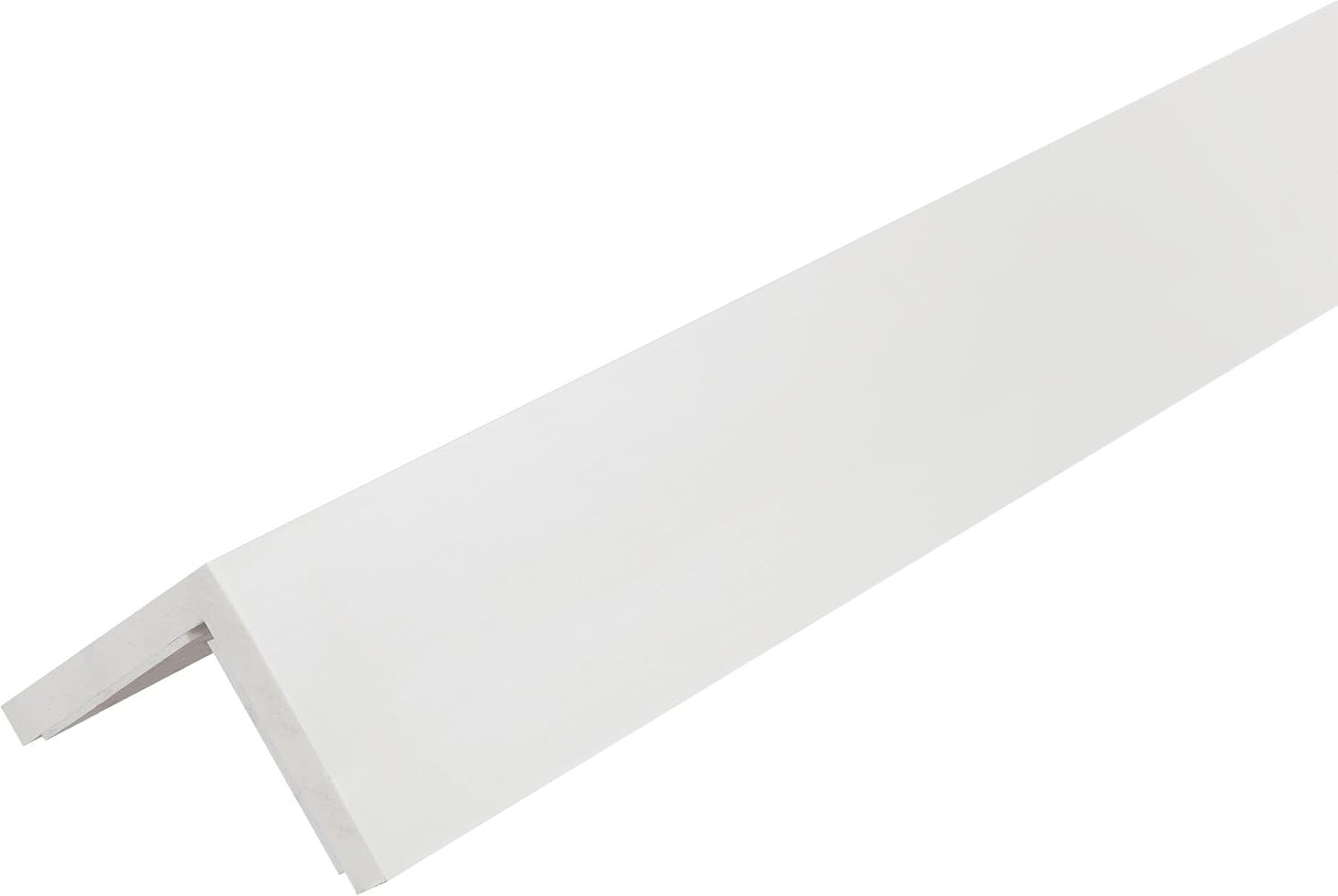 Outwater White 3" X 3" Styrene Angle with Adhesive on Both Sides, 4FT, Heavy-Duty Wall Corner Protector, 2 Pack