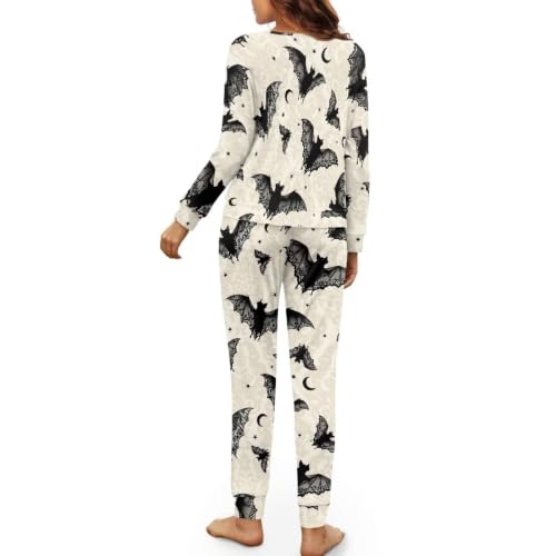 Image of Womens Lounge Set Long Sleeve Soft Pajama Sets | Casual 2 Piece Pj Outfit, Crewneck Sleepwear with Pockets, Adjustable Drawstring, Soft Comfy Fall Pajamas, Plus Size