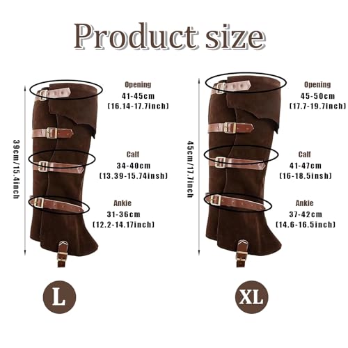 image for MKYSZLT Pirate Boot Covers Medieval Renaissance Faux Leather Steampunk