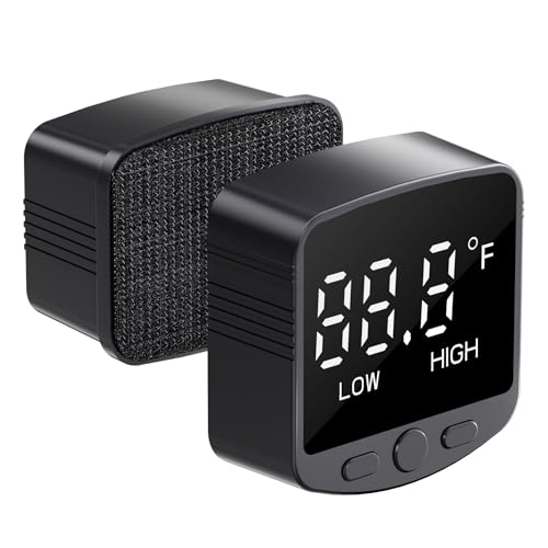 2-in-1 Aquarium Magnetic Brush - Fish Tank Glass Cleaner with Digital Aquariums Thermometer, Tiny Magnets Clean Floating Cleaning Tool Algae, Fish Aquariums Mini Magnet Brush only for Glass Tank