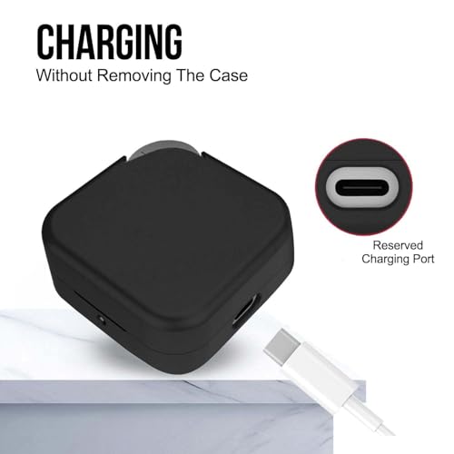 Image of Silicone Case Cover for CMF by Nothing Buds Pro 2 | Buds 2 | Buds 2 Plus with Hygiene Kit (Black)