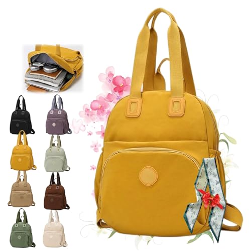 Multilayer high - quality waterproof fabric Pack for Everyday Round - shaped Backpack, Stylish & Practical (Yellow,One size)