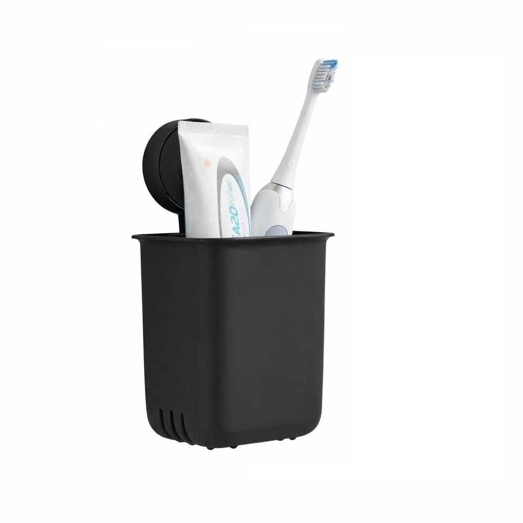Tooth Brush Holder for Bathroom Wall Mounted, Self Adhesive Toothbrush & Toothpaste Holder, Bathroom Shelf Organizer, Toothbrush Stand, Brush [Pack of 1 Black]-image-8