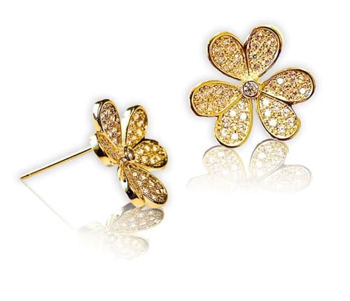 Zacoo Pendientes 18 Quilates Oro, Latón Chapado de...