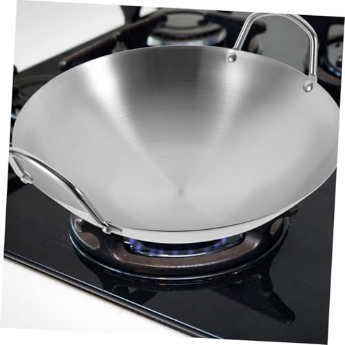 Wok de acero inoxidable con doble mango y gran capacidad miniatura 6