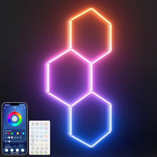 ALLYES Hexagon RGB Wall Lights with Music Sync