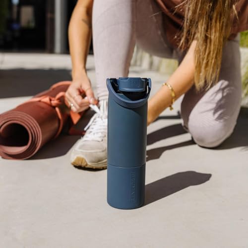 Image of BruMate Rise 25oz Water Bottle With 100% Leakproof Covered Silicone Straw | Insulated Stainless Steel Water Bottle | Cup-Holder Friendly | Fast Flow | Soft Sip Silicone Spout | BPA-Free (Polka Pearl)