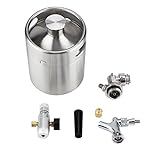 68oz Commercial Mini Beer Keg, Pressurized Stainless Steel Keg with Cooler Jacket, Portable Home Dispenser System to Keep New and Carbonation for Draft, Homebrew and Craft Beer