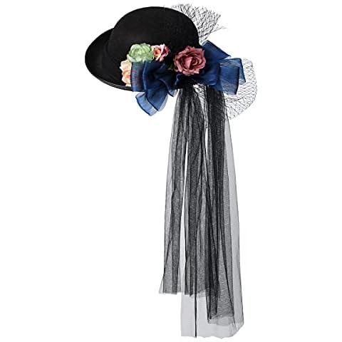 women Victorian Dome Hat Long Lace Rose Flower Black Top Hat … Cover