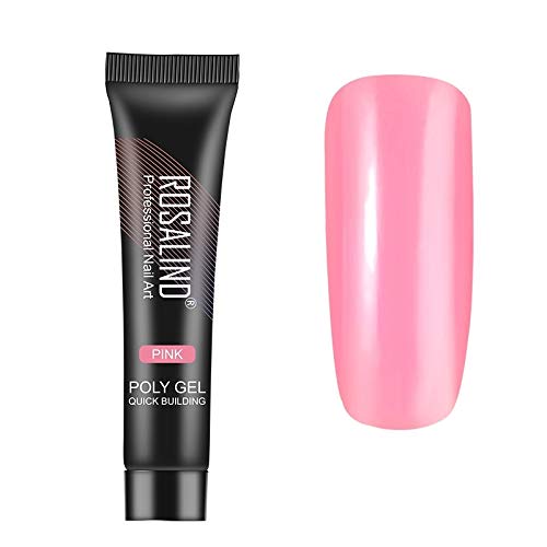 ROSALIND NAIL EXTENSION GEL from BELLE GAGA ™ 15ml Poly Nail Gel Poly Extension Gel Builder Gel for Starter DIY Manicure Nail Art Design Supplies (RE09-04 PINK)