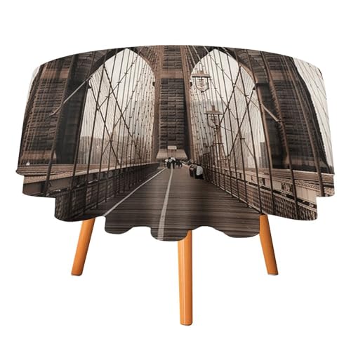 Nappe ronde en tissu imperméable Brooklyn pour table à manger - 8