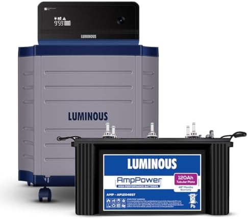 Luminous Zelio 1100 Pure Sine Wave 900VA Inverter with 120Ah AmpPower ...