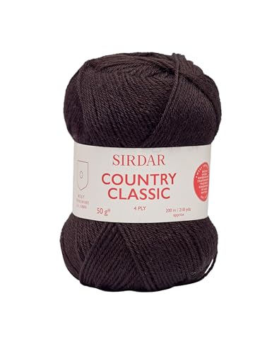 Sirdar Country Classic 4 Ply, Black (973), 50g