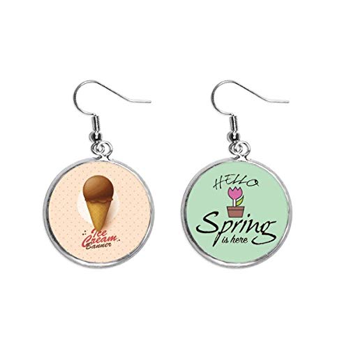 Pendientes de primavera de helado de chocolate marrón colgante joyería mujer