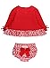 RuffleButts Baby Girls Long Sleeve Sweatshirt Swing Top and Bloomer Set - Heart Red Gingham, 6-12m