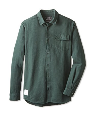 WeSC Men's Tyrone Flannel LS Buttondown Shirt Medium Forest