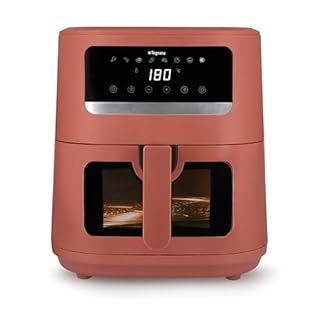Tognana Iridea,Friggitrice ad aria 8L, doppia resistenza, display digitale, timer, 80-200°C, finestra, 2000W, Rosso Mela